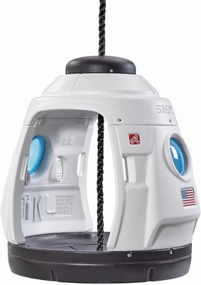 Step2 Space Capsule Swing, Kids Indoor/Outdoor Swing or Playhouse, Backyard Playground Set, Attach to Playset or Tree, for Children 3-8 Years Old