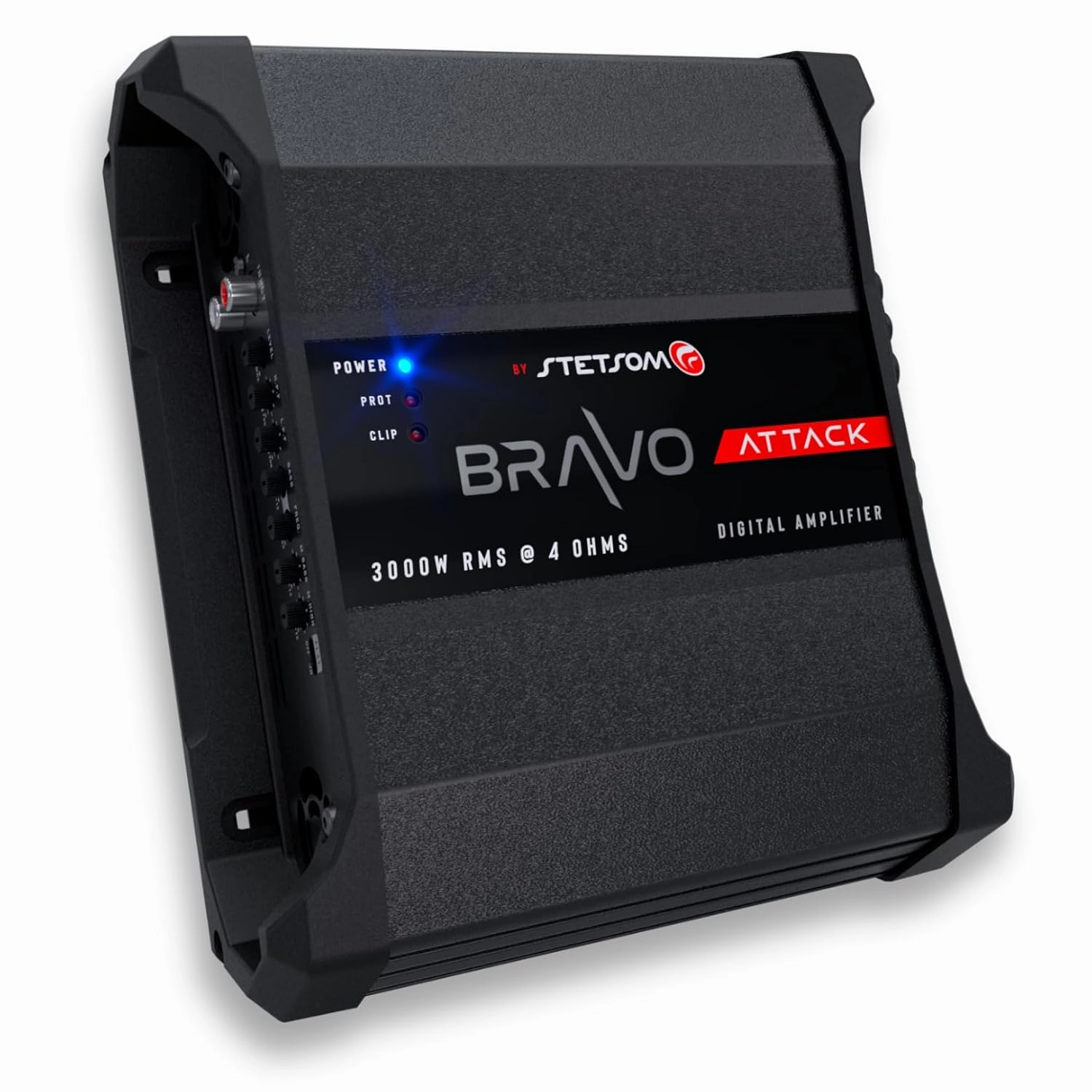 Stetsom Bravo Attack 3000 4 Ohms Mono Car Amplifier, 3000.1 3K Watts RMS, 4Ω Stable Car Audio, Full Range HD Sound Quality, 3000x1, Crossover & Bass Boost, Car Stereo Speaker MD, Smart Coolers