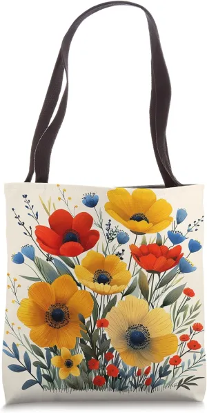 Stock Flower Cottagecore Graphic Tote Bag