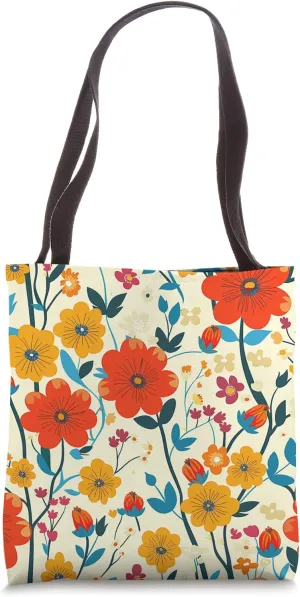 Stock Flower Pattern Graphic Tote Bag