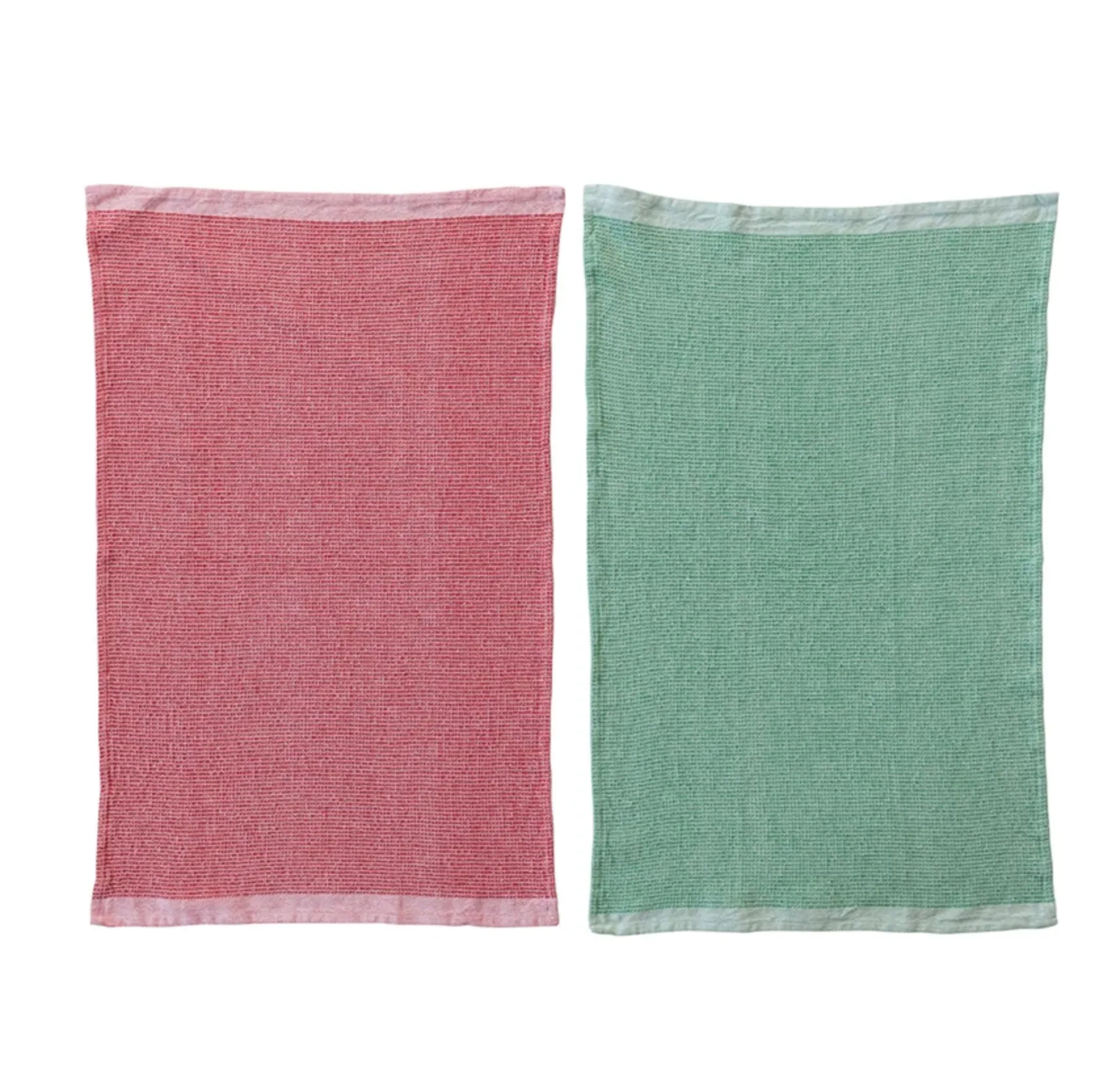 Stonewashed Cotton Waffle Weave Tea Towel, 2 Colors