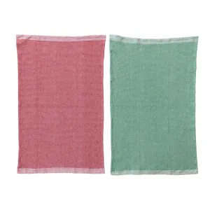 Stonewashed Cotton Waffle Weave Tea Towel, 2 Colors