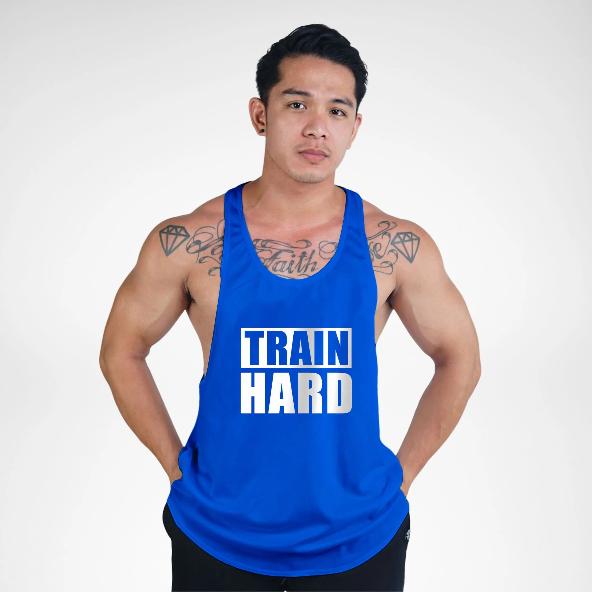 STR125 Train Hard Bodybuilder Stringer Tank Top