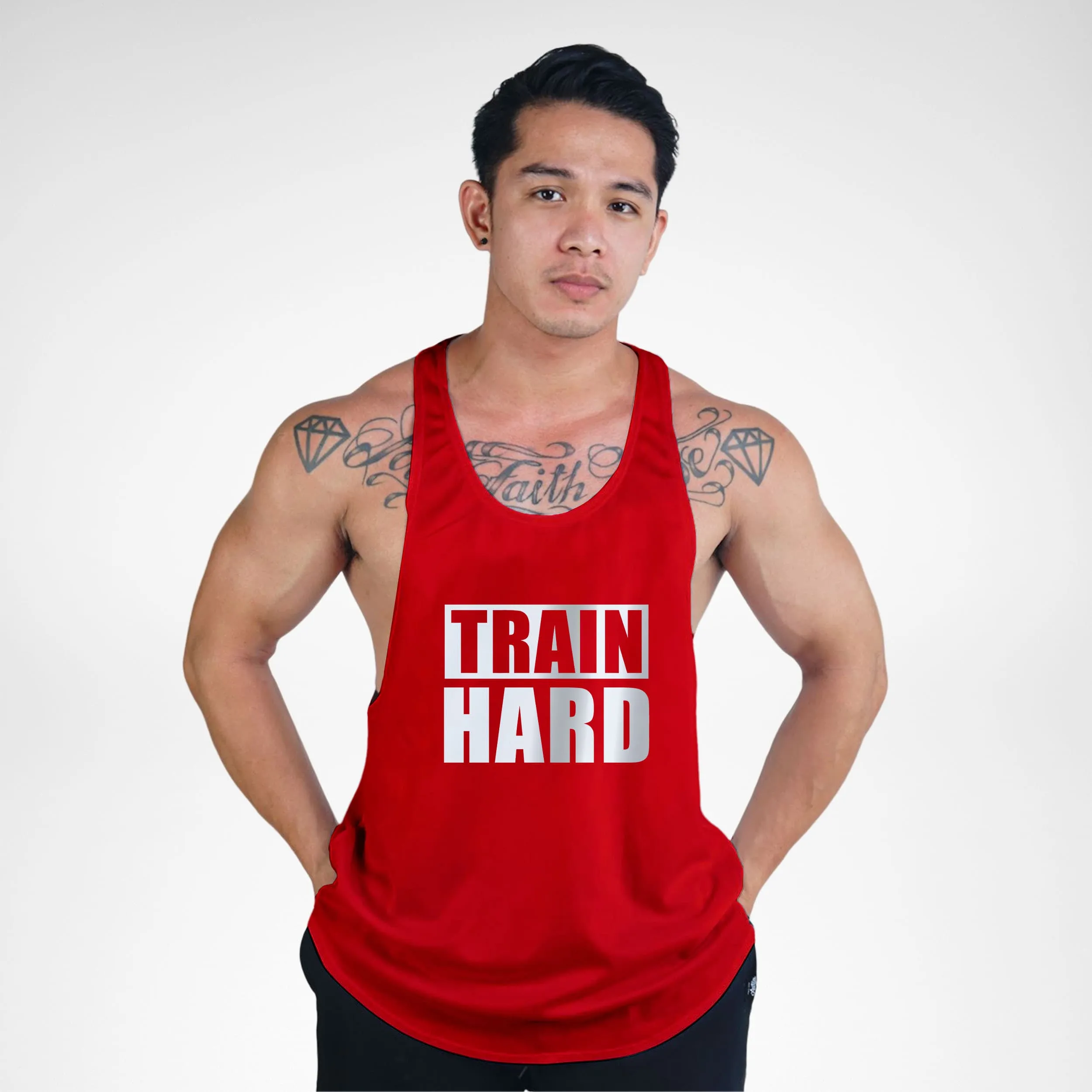 STR125 Train Hard Bodybuilder Stringer Tank Top