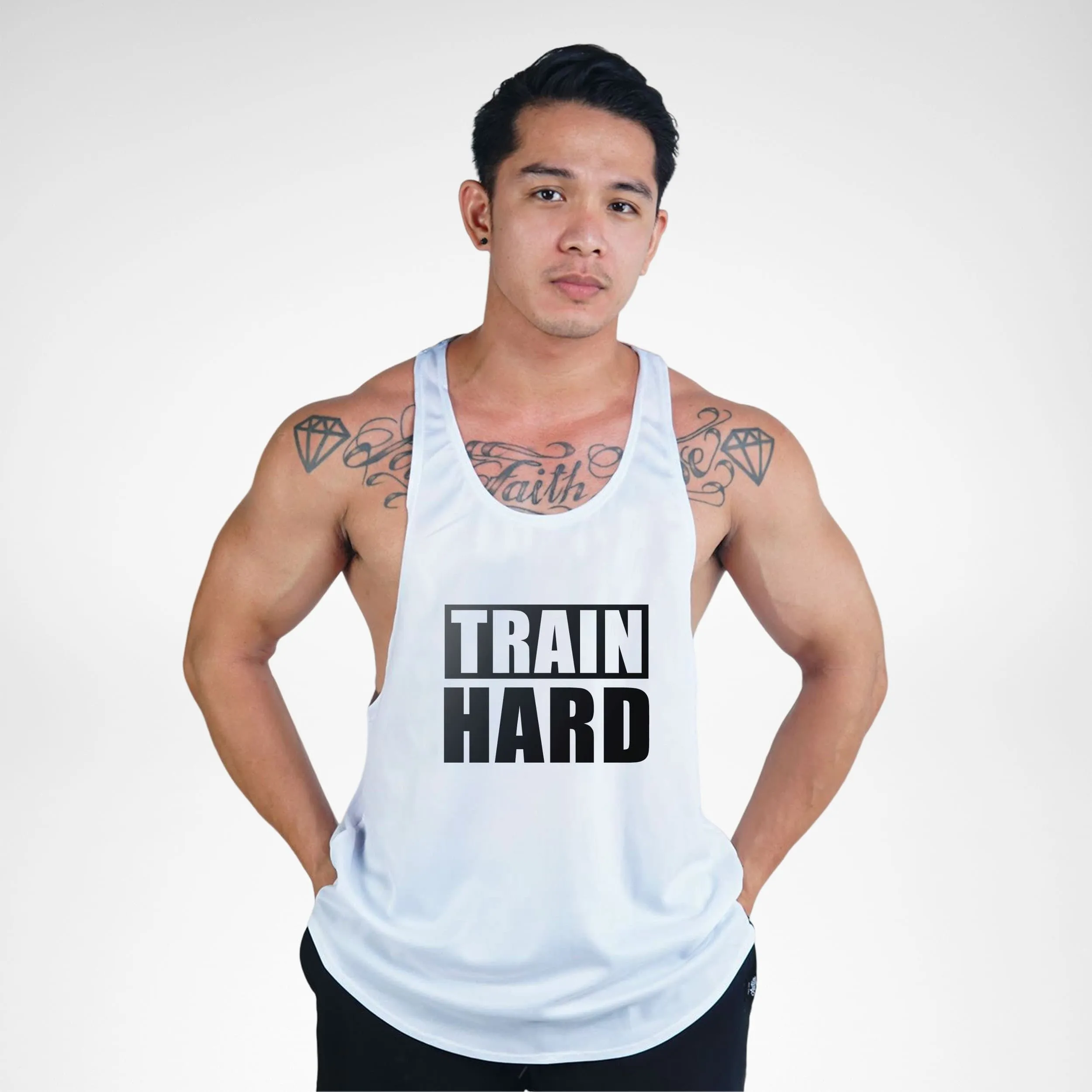 STR125 Train Hard Bodybuilder Stringer Tank Top