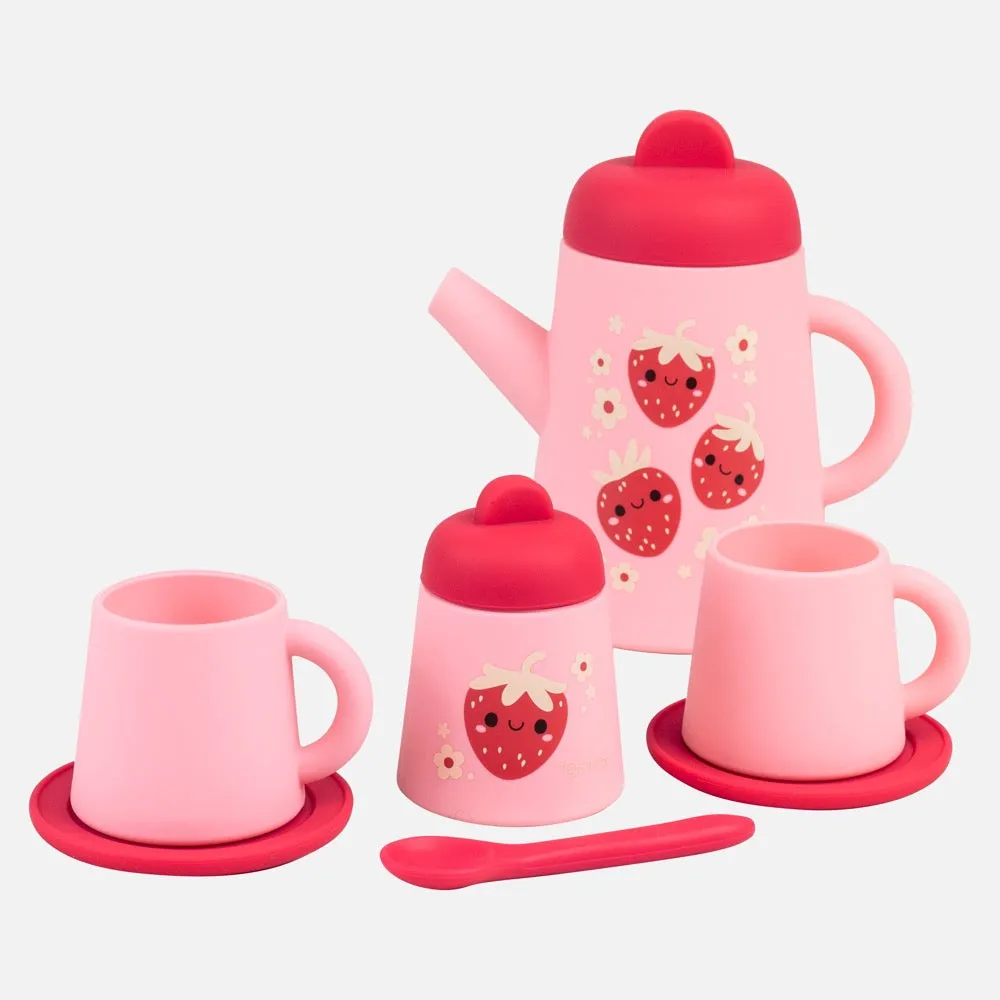 STRAWBERRY PATCH SILICONE TEA SET