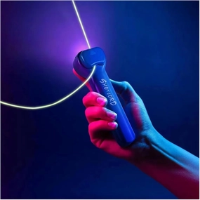 String Shooter Toy, Safe Fun Decompression Toy Glow in The Dark USB Electric Rope Propeller Rope LauncherPopular, Best Gift for Holidays, Christmas Stocking Stuffer(Color : Blue)