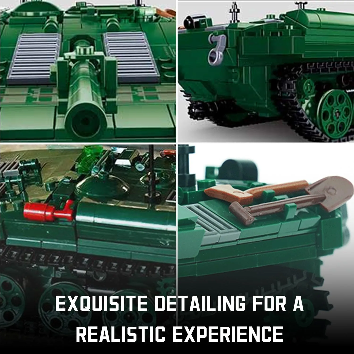 Strv 103 Main Battle Tank Building Bricks - 692 PCS Army Toys with 2 Toy Soldiers - Exciting Military Model for Kids & Adults