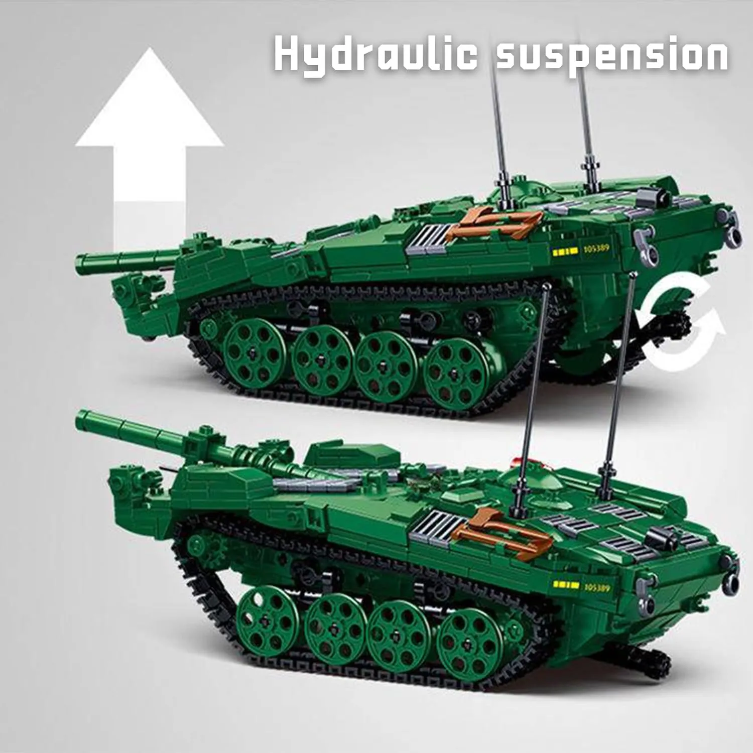 Strv 103 Main Battle Tank Building Bricks - 692 PCS Army Toys with 2 Toy Soldiers - Exciting Military Model for Kids & Adults