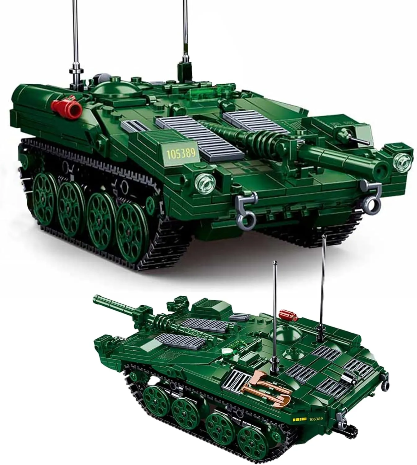 Strv 103 Main Battle Tank Building Bricks - 692 PCS Army Toys with 2 Toy Soldiers - Exciting Military Model for Kids & Adults