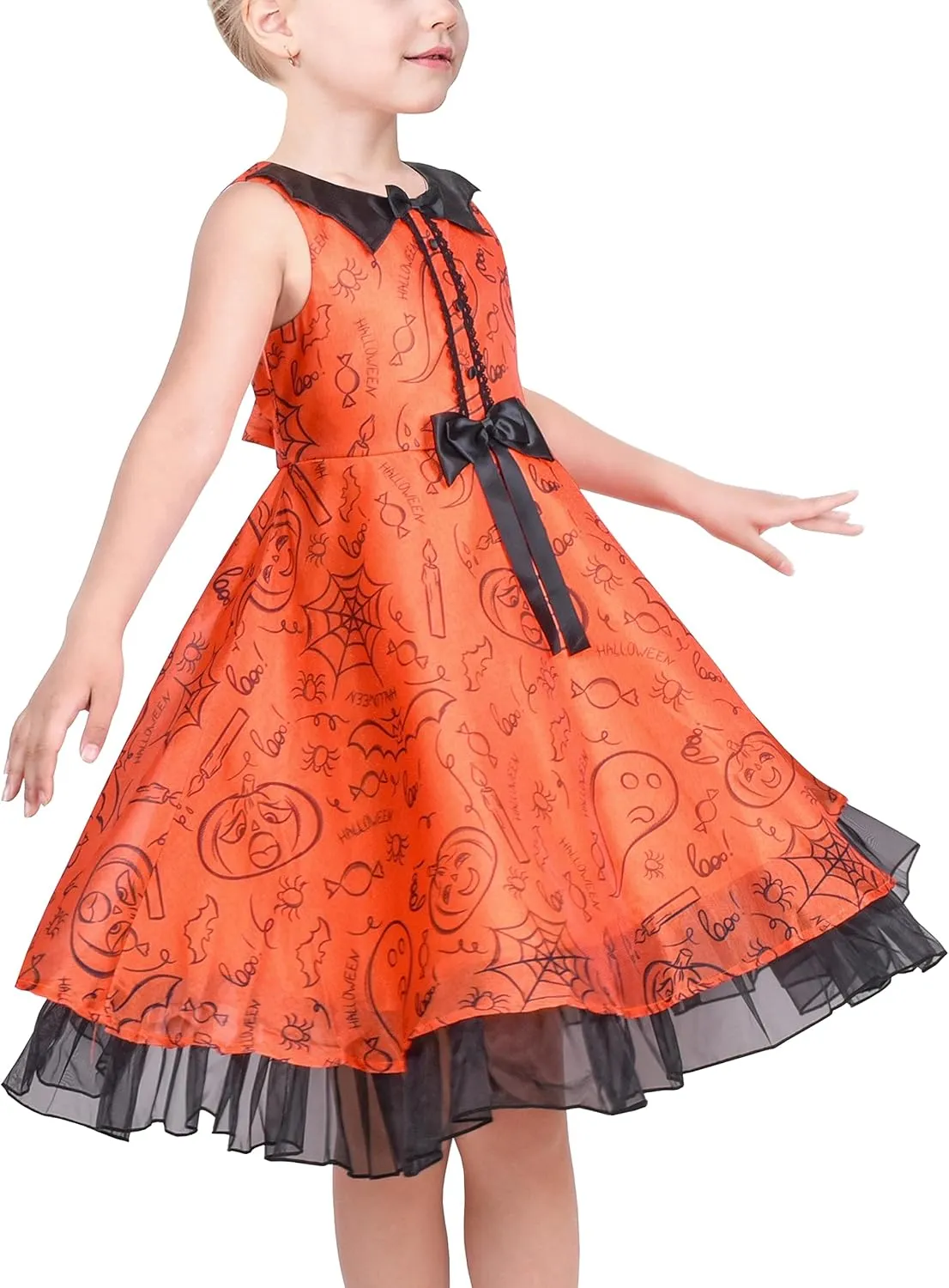 Sunny Fashion 3 Layers Girls Dress Sunflower Wave Pageant Bridesmaid Kids