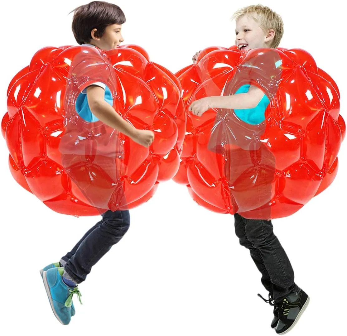SUNSHINEMALL 2 Pack Inflatable Bumper Balls for Kids Giant Zorb Ball Sumo Balls Human Hamster Ball Bubble Balls for Adults Full Body Buddy Outdoor Toys for Kids(24" Red)