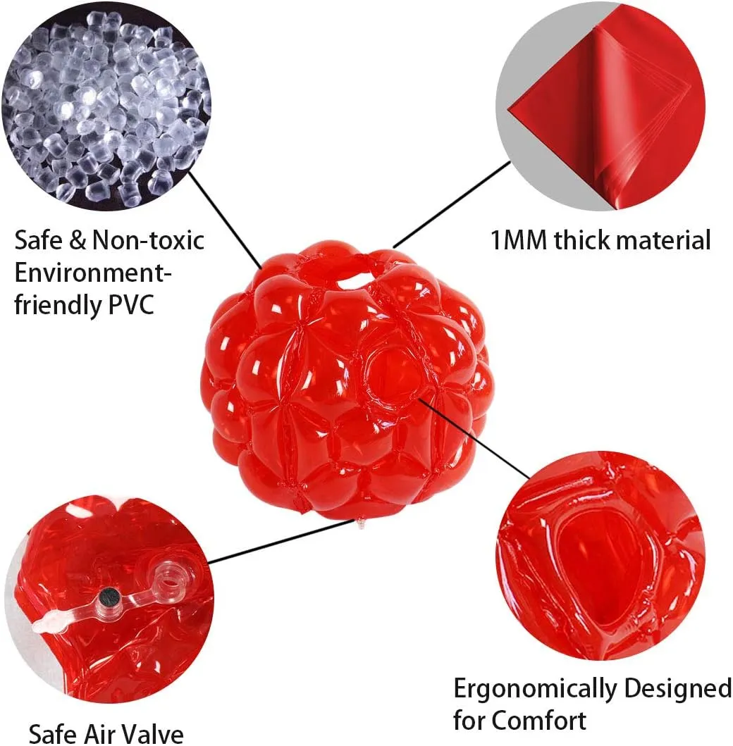 SUNSHINEMALL 2 Pack Inflatable Bumper Balls for Kids Giant Zorb Ball Sumo Balls Human Hamster Ball Bubble Balls for Adults Full Body Buddy Outdoor Toys for Kids(24" Red)