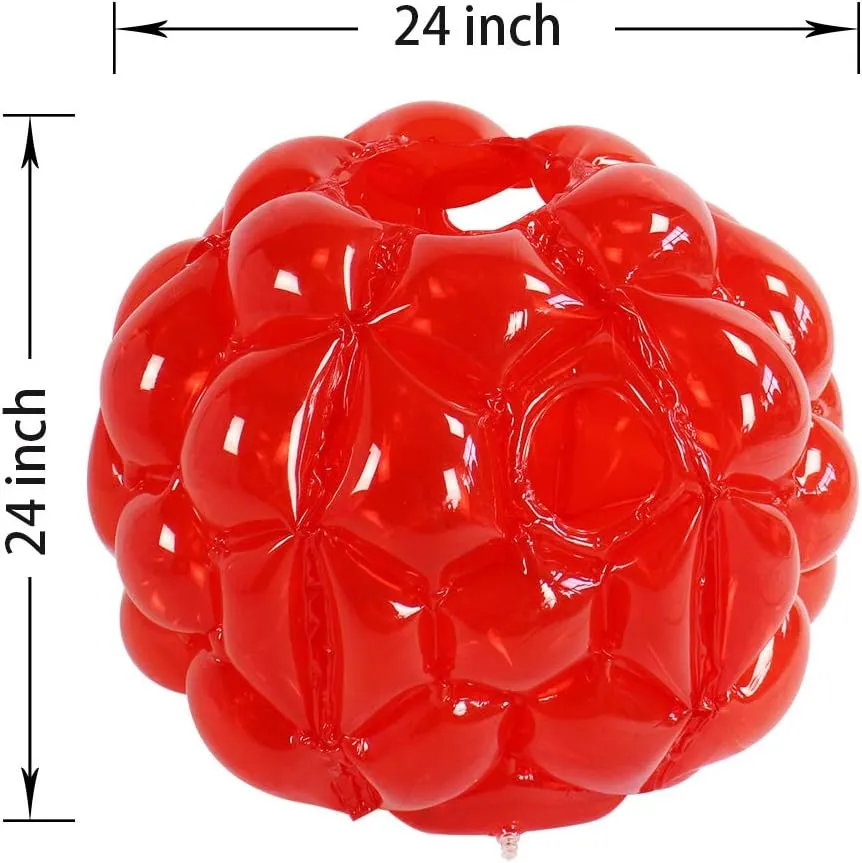 SUNSHINEMALL 2 Pack Inflatable Bumper Balls for Kids Giant Zorb Ball Sumo Balls Human Hamster Ball Bubble Balls for Adults Full Body Buddy Outdoor Toys for Kids(24" Red)