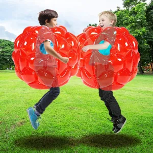SUNSHINEMALL 2 Pack Inflatable Bumper Balls for Kids Giant Zorb Ball Sumo Balls Human Hamster Ball Bubble Balls for Adults Full Body Buddy Outdoor Toys for Kids(24" Red)