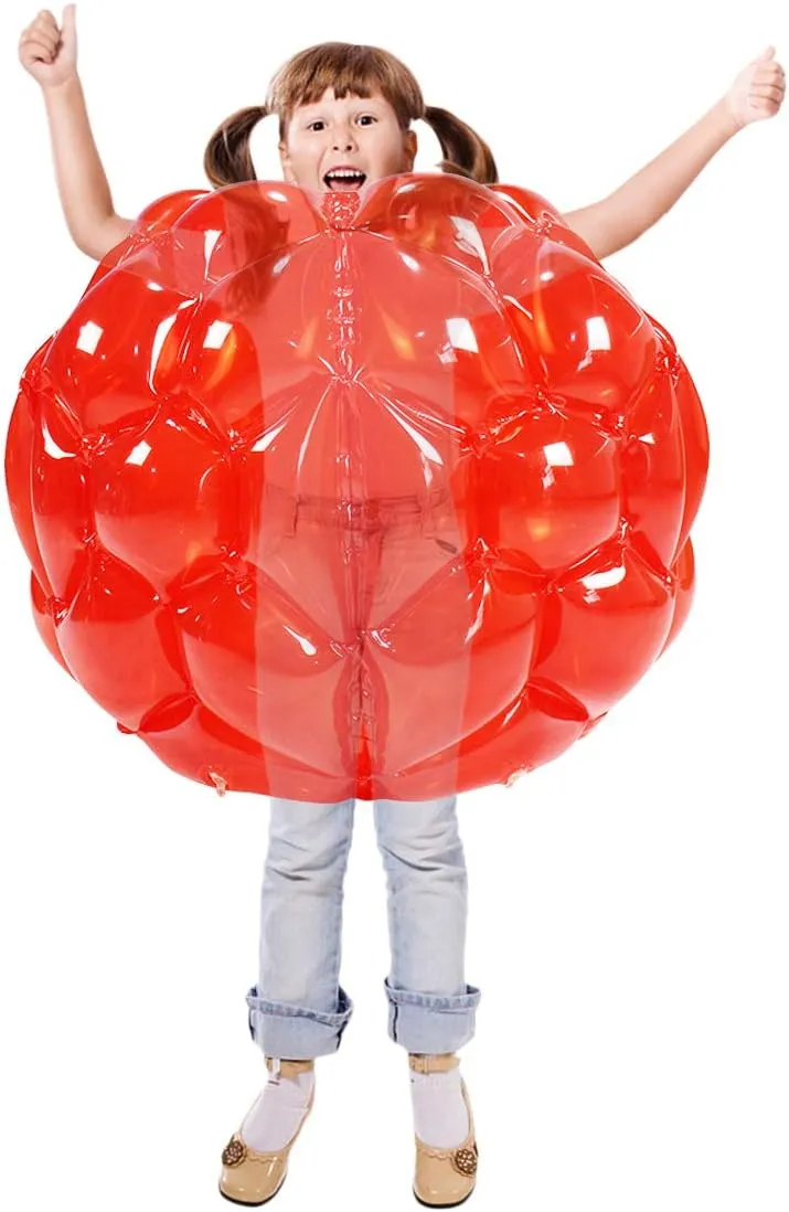 SUNSHINEMALL 2 Pack Inflatable Bumper Balls for Kids Giant Zorb Ball Sumo Balls Human Hamster Ball Bubble Balls for Adults Full Body Buddy Outdoor Toys for Kids(24" Red)