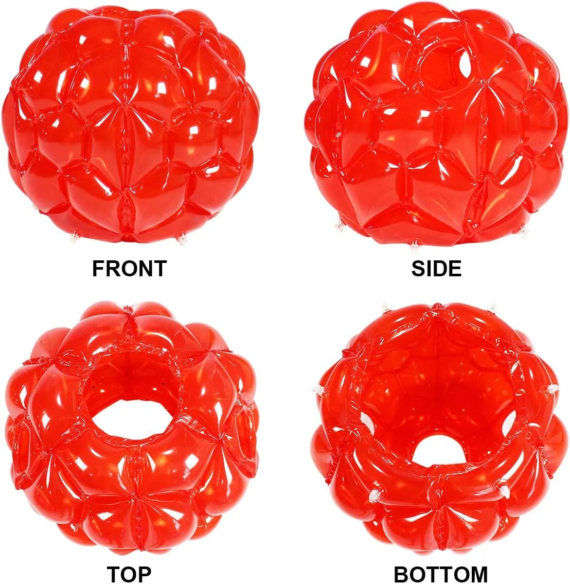 SUNSHINEMALL 2 Pack Inflatable Bumper Balls for Kids Giant Zorb Ball Sumo Balls Human Hamster Ball Bubble Balls for Adults Full Body Buddy Outdoor Toys for Kids(24" Red)