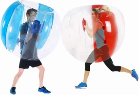 SUNSHINEMALL 2 Pack Inflatable Bumper Balls for Adults (4ft/1.2m) Giant Sumo Balls Body Bumpers Balls Buddy Zorb Ball Outdoor Toys for Kids Yard Human Bubble Ball Hamster Ball(Red Blue, 48inch)