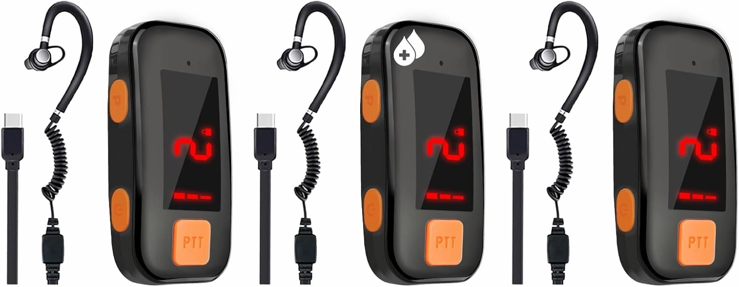 Super Mini Walkie Talkies Pro with Waterproof, Two Way Radio with Earpieces for Adults, Small Walkie Talkie for Outdoor, Hiking, Baseball, Restaurant, Security, Golf, Yacht, 3 Pack