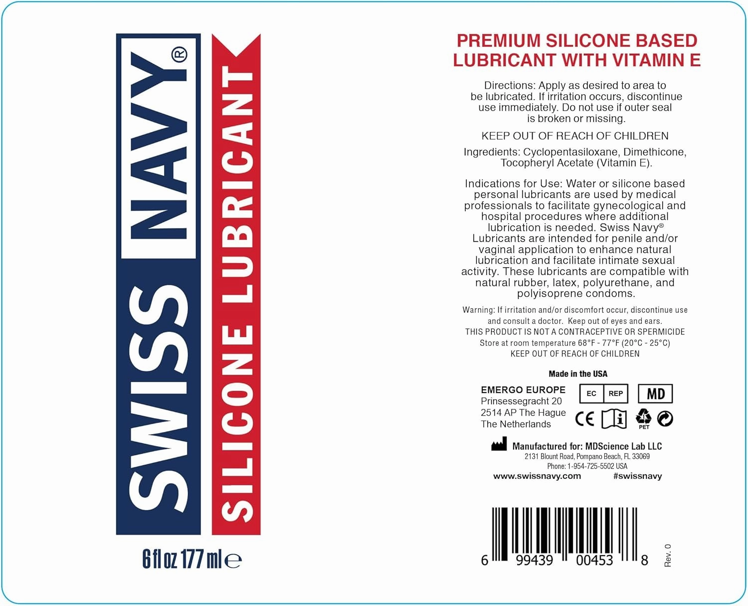 Swiss Navy Premium Silicone Based Lubricant, Gallon 128 Ounce Personal Lube Gel for Men Women & Couples, Condom & Latex Safe Hypoallergenic Unscented Zero Residue Lubrication, Works Underwater