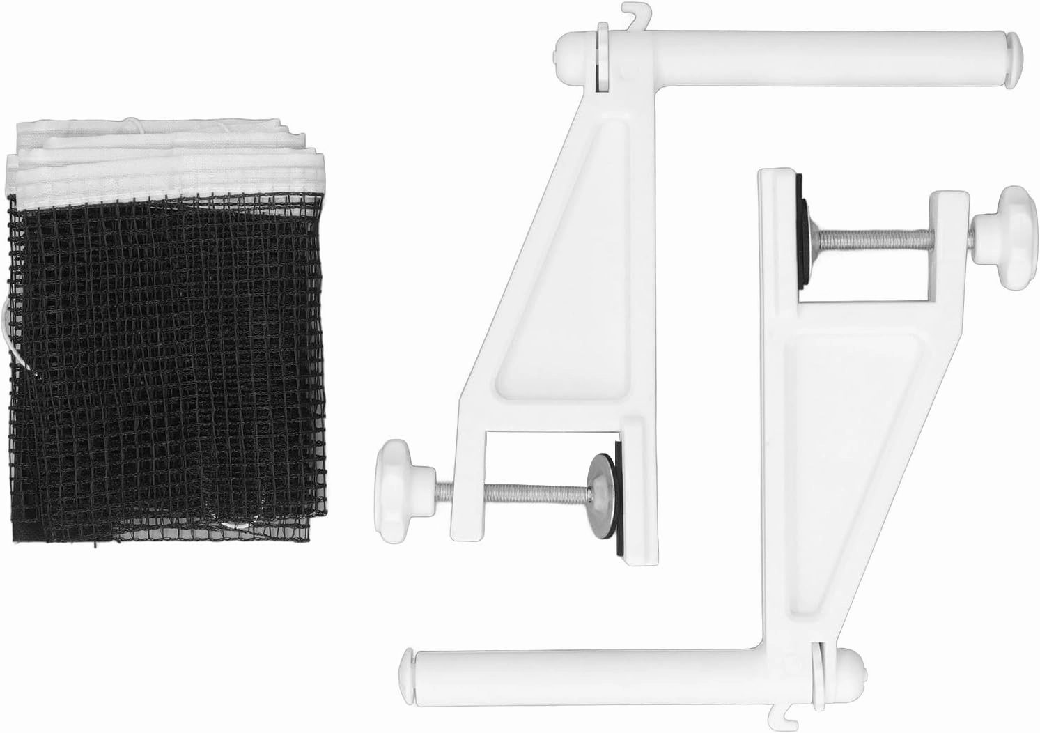 Table Tennis Net and Post Set - Strong Folding Adjustable Portable Mesh Net with Screw - On Clamp for Indoor and Outdoor Use