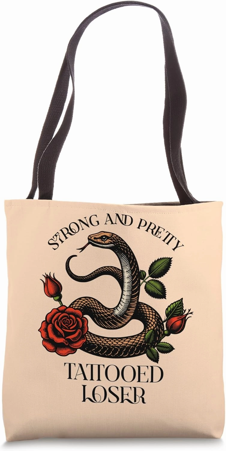 Tattooed Loser Funny Satire Joke Tattooed Lower Lifeform Tote Bag