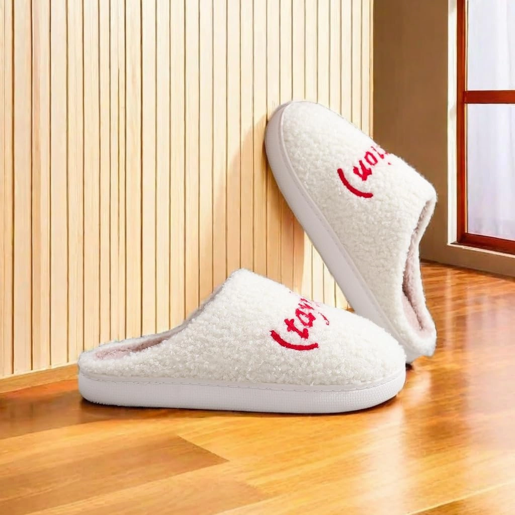 Taylor's Comfy Bedroom Slippers - Cute Ladies Cozy Fluffy Fuzzy House Slippers With Soft Memory Foam Insole