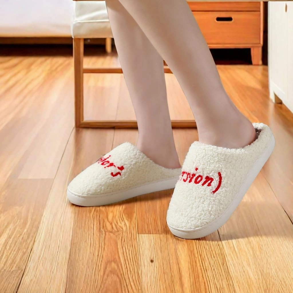 Taylor's Comfy Bedroom Slippers - Cute Ladies Cozy Fluffy Fuzzy House Slippers With Soft Memory Foam Insole