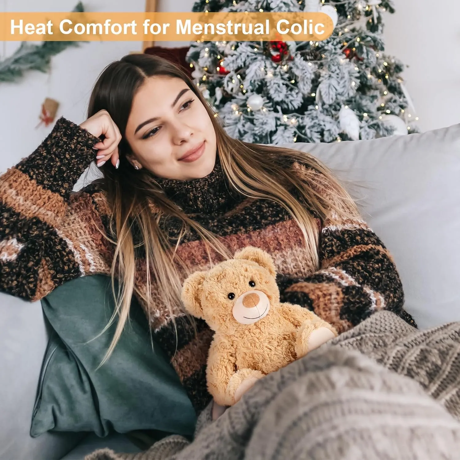 Teddy Bear Stuffed Animals, Microwavable Stuffed Animal Heating Pads for Heat Therapy, Stress Relief Toy for Anxiety, Cuddle, Companion, Bear Plush Gifts for Girls Boys Adults