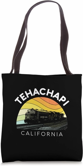 Tehachapi California Mountain Retro Railroad Train Loop Kern Tote Bag