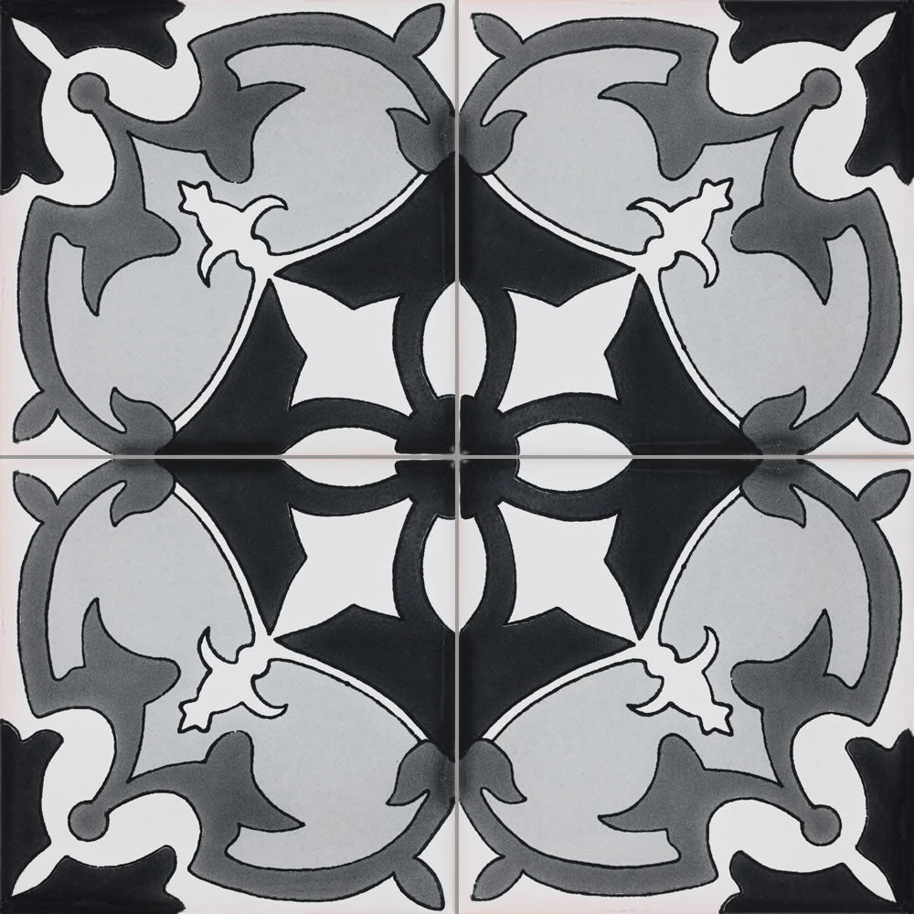 Terra Nova Mediterraneo Decorative Tile: Marseille Black & White