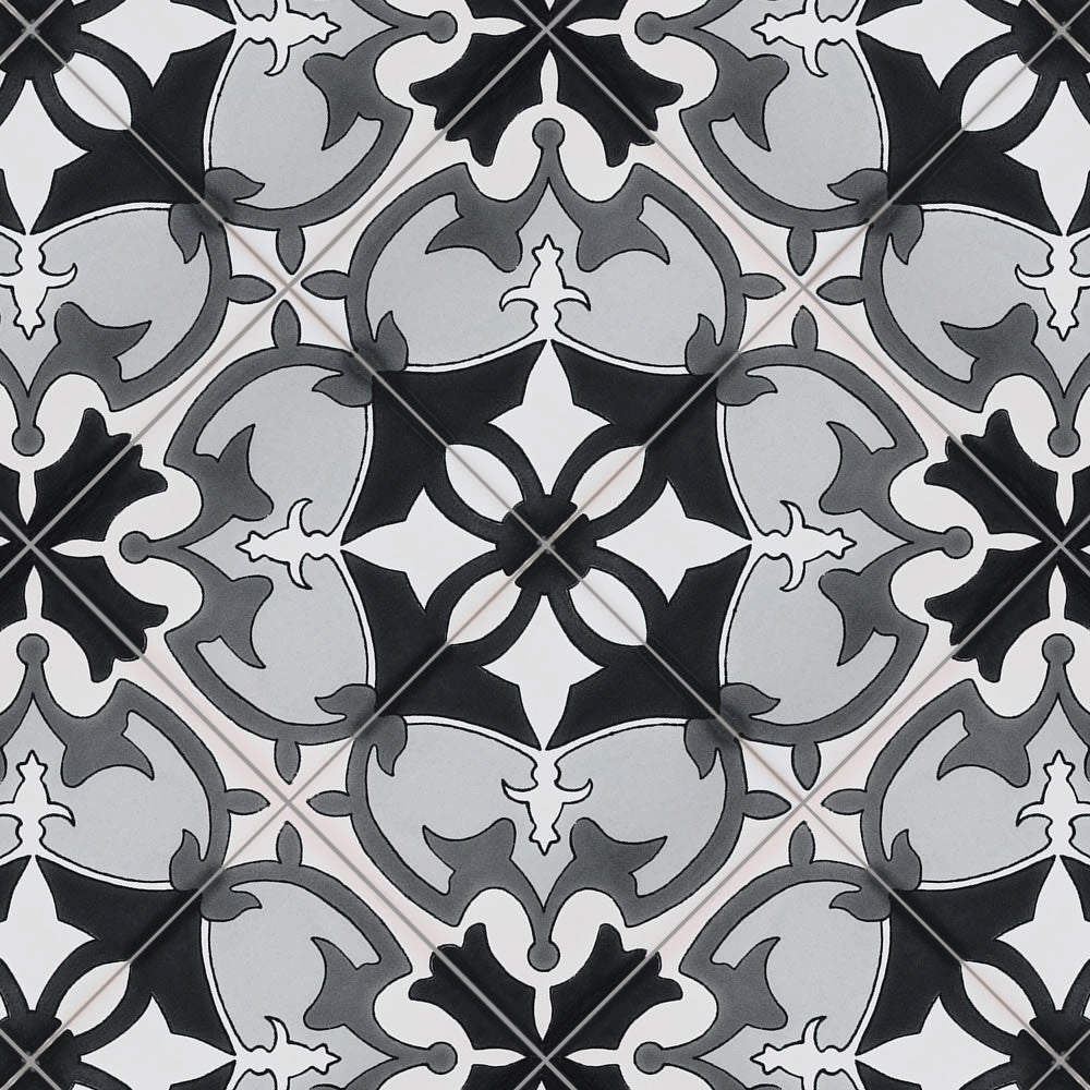 Terra Nova Mediterraneo Decorative Tile: Marseille Black & White