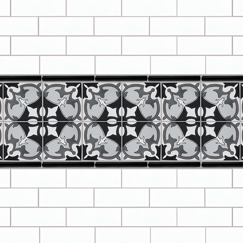 Terra Nova Mediterraneo Decorative Tile: Marseille Black & White