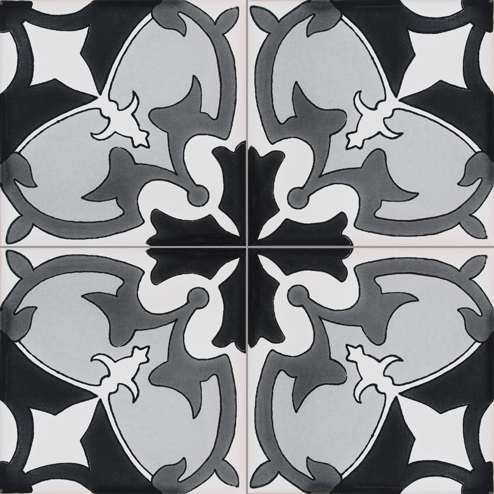Terra Nova Mediterraneo Decorative Tile: Marseille Black & White