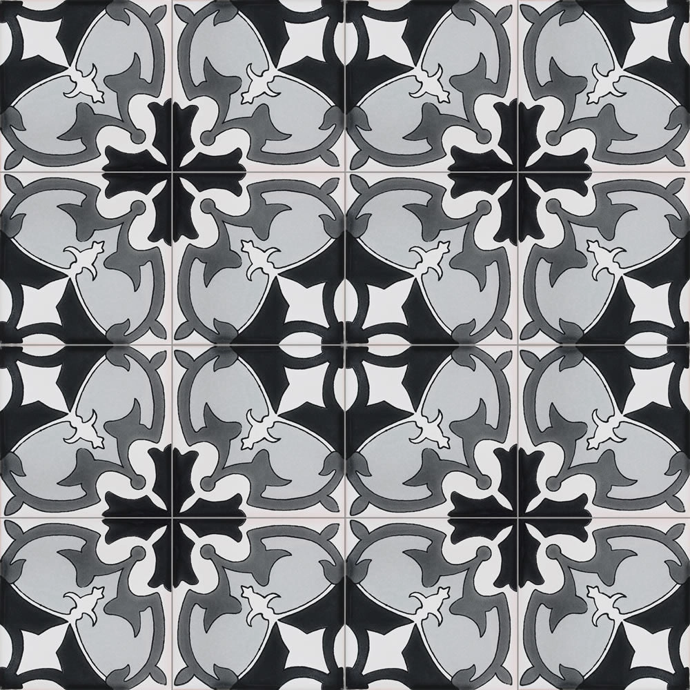 Terra Nova Mediterraneo Decorative Tile: Marseille Black & White