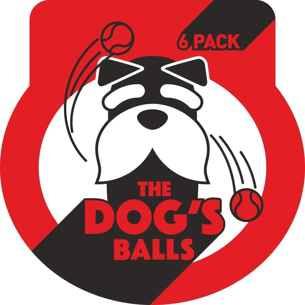 The Dog's Balls 12-Pack Red Dog Tennis Balls, 2.5 Inch Diameter Dog Toy, Medium Breed, Fetch Toy