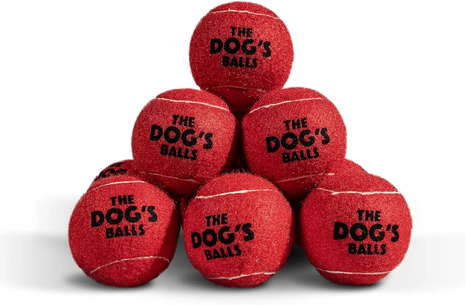 The Dog's Balls 12-Pack Red Dog Tennis Balls, 2.5 Inch Diameter Dog Toy, Medium Breed, Fetch Toy