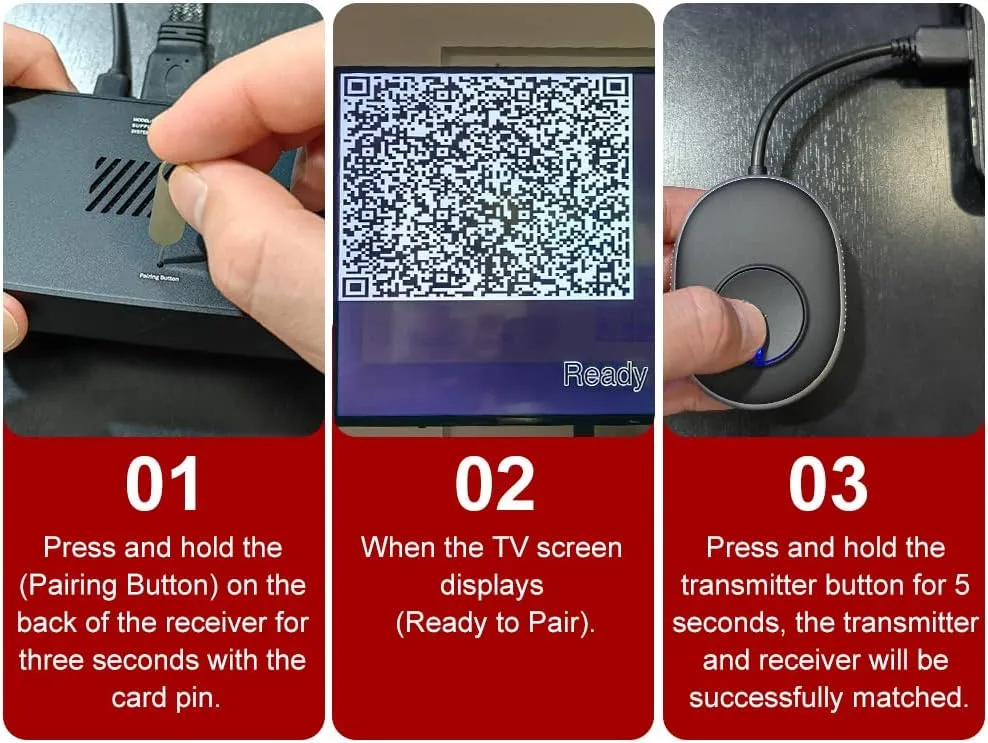 The Wireless hdmi Transmitter is Compatible with Most Wireless receivers. One Receiver can Match up to 8 transmitters and Switch at Will.Can only be used for ASIN: B09QKHKPCM and B09FPHWNHY matching.