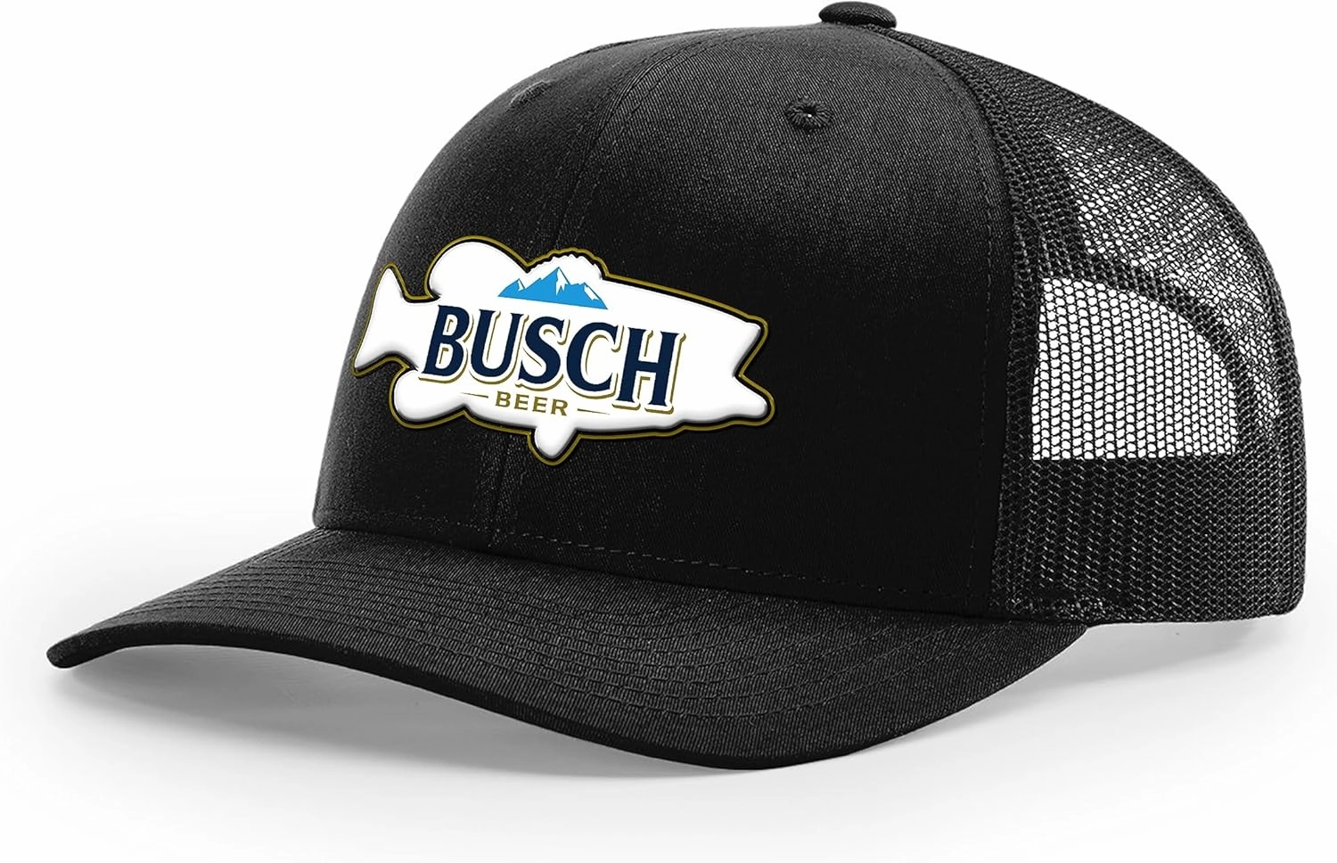 theCHIVE Busch Light Logo Fishing Snapback Hat – Fish Design (Black)