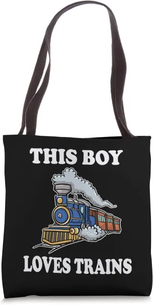 This Boy Loves Trains Gift Train Wagon Lover Gifts Tote Bag