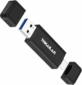 Thkailar 256GB USB Thumb Drive 3.2 Gen 2 High-Speed USB Drive SSD Up to 500MB/s Read 2 in 1 Solid State Thumb Drive Compatible with iPhone 15/16,Android Phone/PC/Mac/LaptopPS4/PS5