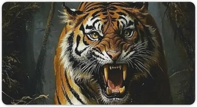 Tiger Running Jungle Roaring Cool Large Mouse Pad Gaming Mousepad Desk Pad for Keyboard and Mouse Mat Non-Slip Base 40X75cm