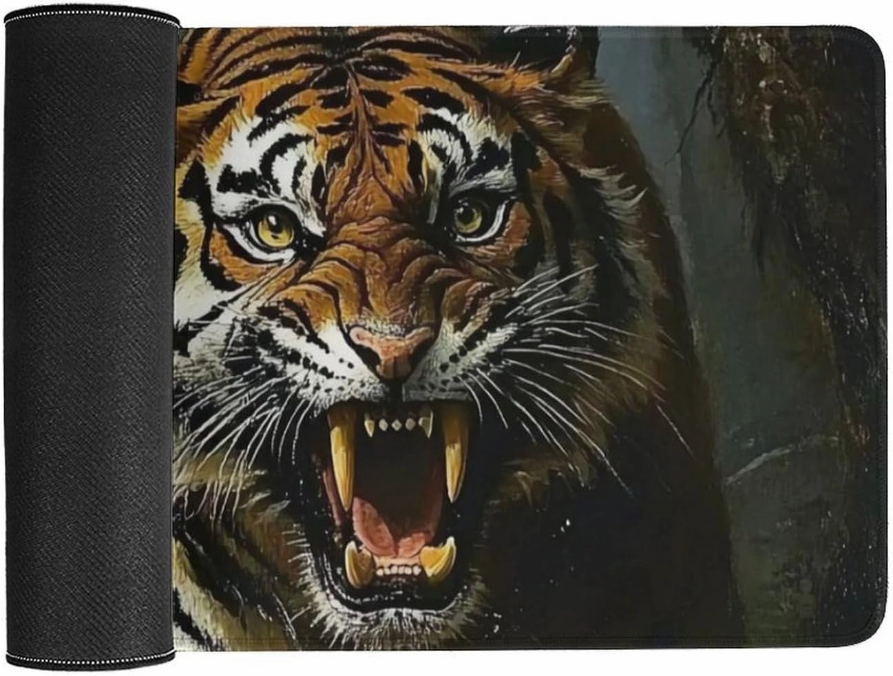 Tiger Running Jungle Roaring Cool Large Mouse Pad Gaming Mousepad Desk Pad for Keyboard and Mouse Mat Non-Slip Base 40X75cm