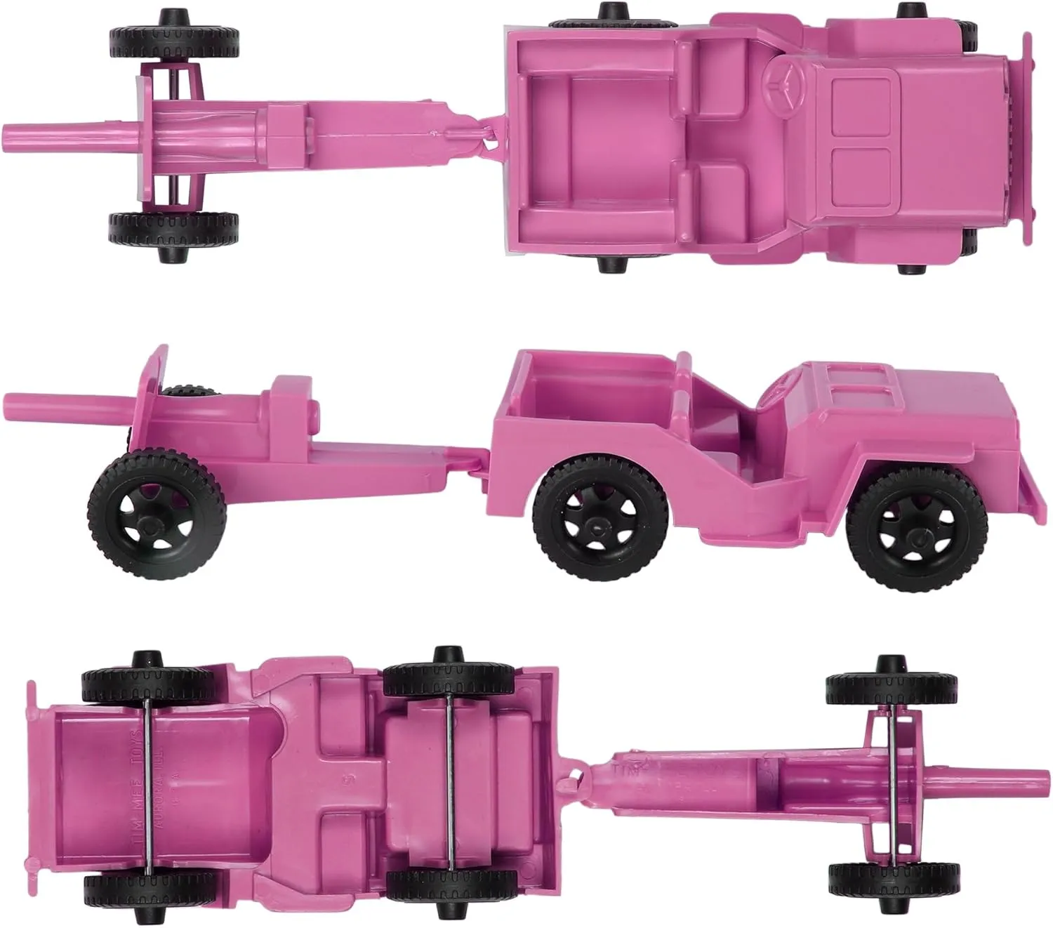 TimMee Combat Patrol Willys & Artillery - Pink 4pc Playset USA Made