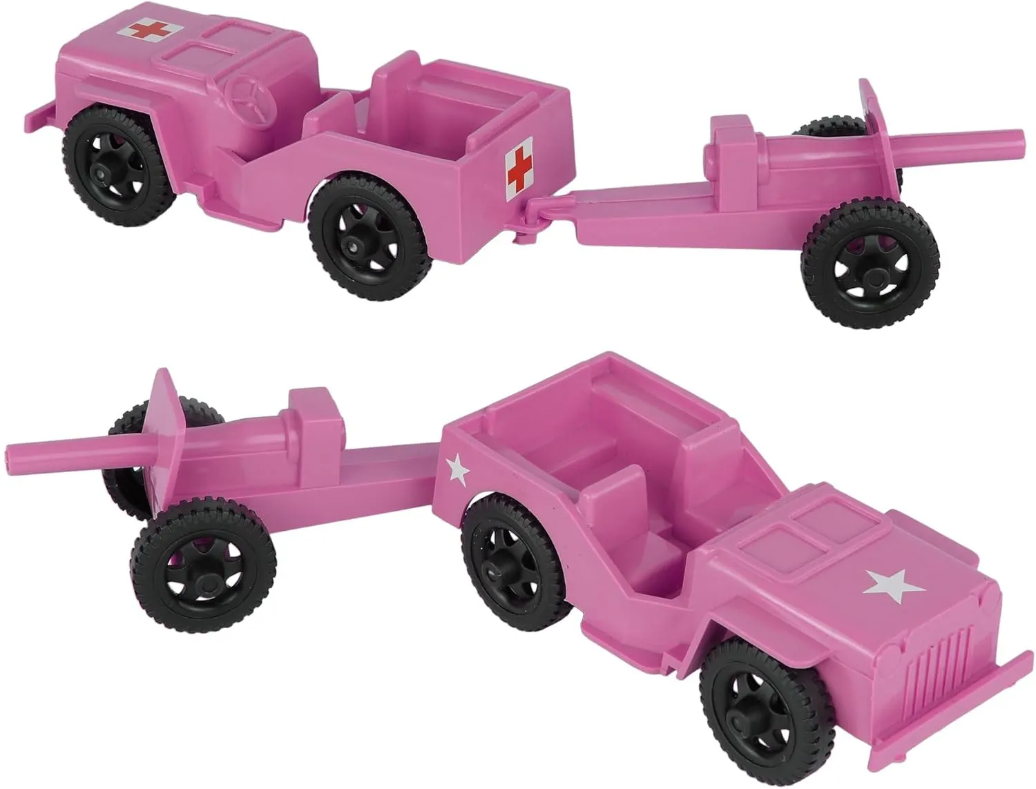 TimMee Combat Patrol Willys & Artillery - Pink 4pc Playset USA Made