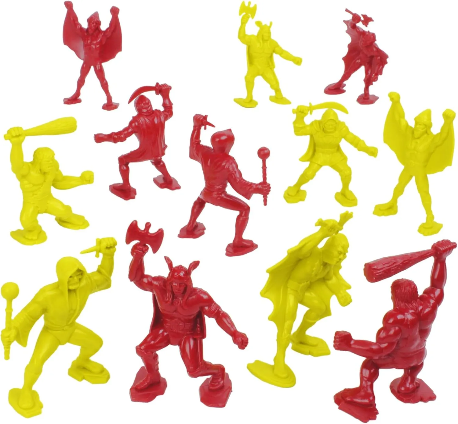 TimMee Legendary Battle Fantasy Figures - 3 inch Red vs Yellow 24pc Set - US Made