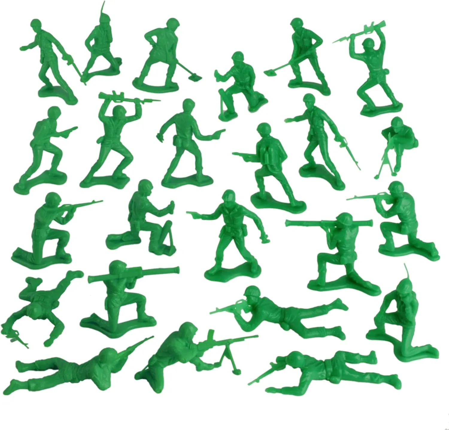 TimMee Plastic Army Men - Green 48pc Toy Soldier Figures - Made in USA