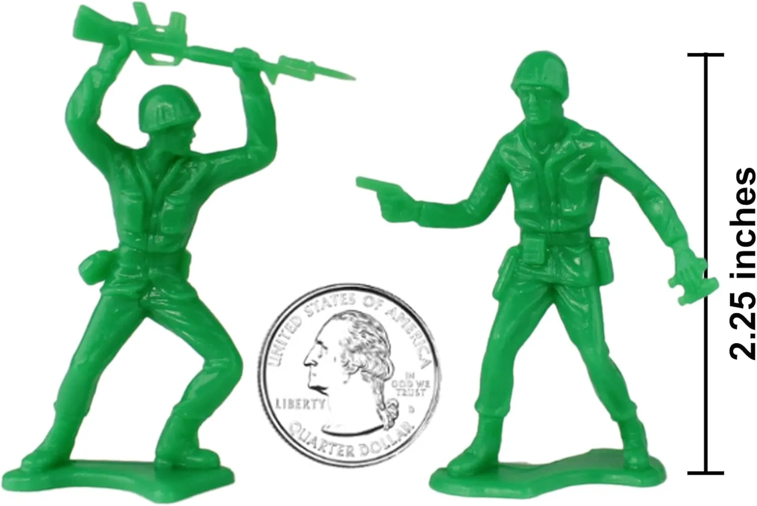 TimMee Plastic Army Men - Green 48pc Toy Soldier Figures - Made in USA