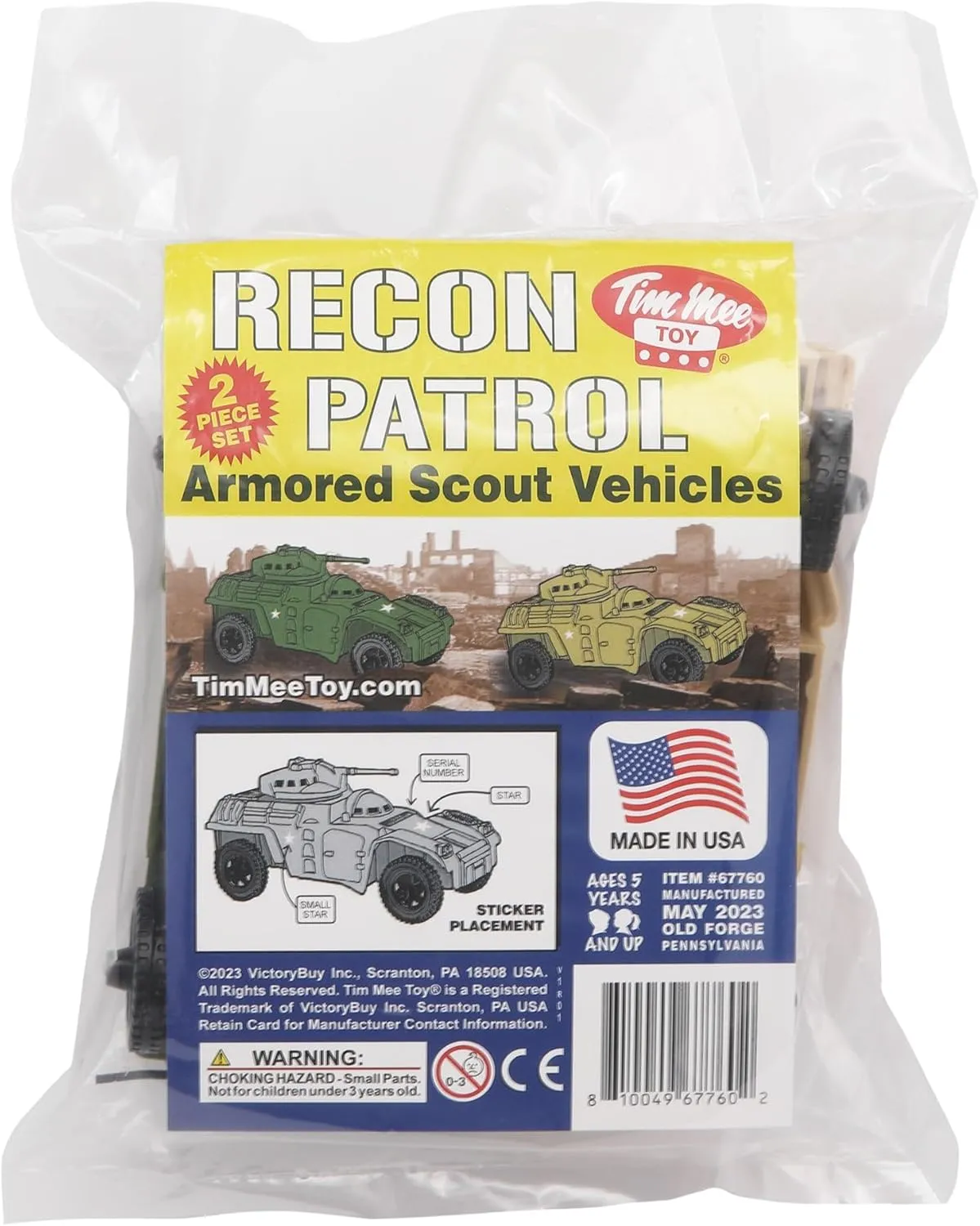 TimMee Recon Patrol Armored Cars OD Green & Tan Plastic Army Men Scout Vehicles