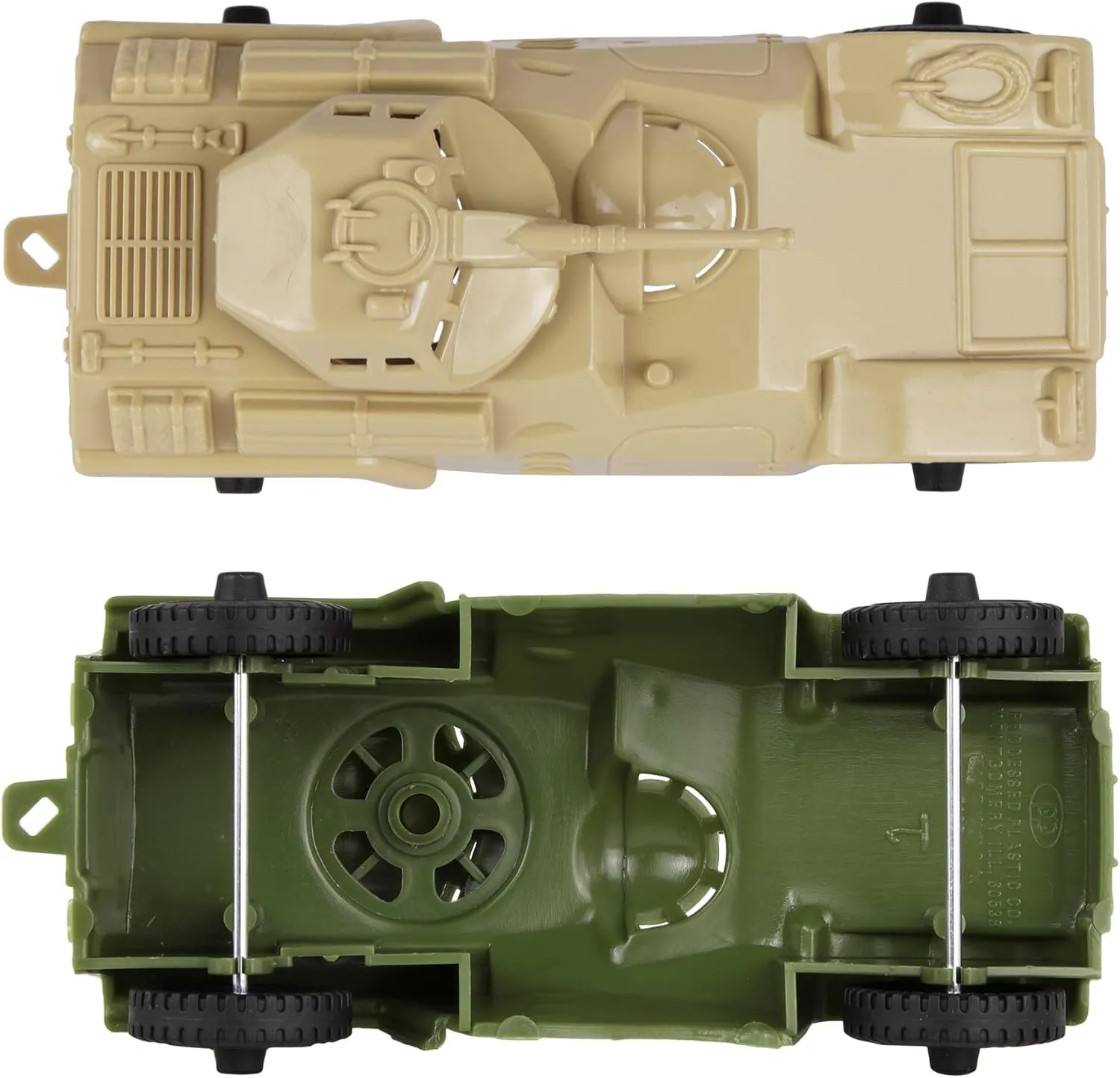 TimMee Recon Patrol Armored Cars OD Green & Tan Plastic Army Men Scout Vehicles